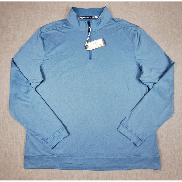 Southern Tide Other - Southern Tide Tide to Trail Mens Blue Heather Quarter Zip Pullover Large NWT